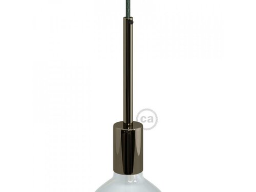 Válcová kovová objímka E27 s 15cm válcovou kabelovou průchodkou 1