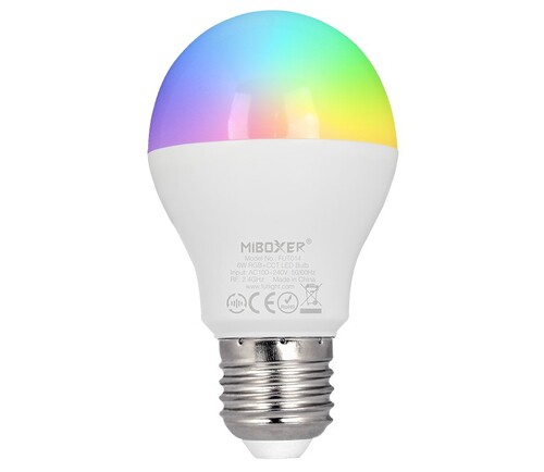 6W LED žárovka RGB+CCT, E27, RF 2.4GHz, FUT014, Mi-Light 1