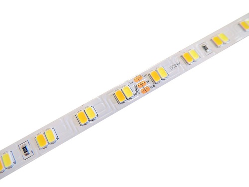Zakázkový dvoubarevný LED pásek CCT CW+WW LED pásek 5630 WW+CW, 23W/m, 10mm, IP20, 112LED/m, 24VDC Zakázkový dvoubarevný LED pásek CCT CW+WW LED pásek 5630 WW+CW, 23W/m, 10mm, IP20, 112LED/m, 24VDC 1