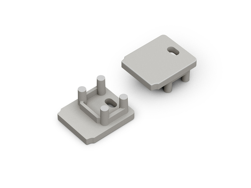 Koncovka profilu HIDE10 s otvorem, šedá, H7999922 1