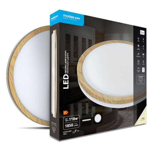 Modee Lighting LED stropní svítidlo, dřevo, 4000K, 1850lm, 18W, IP20 1