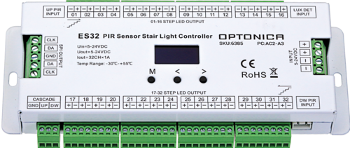 ES32 řídící jednotka pro osvětlení schodiště, 1-32 schodů, 5-24V DC, 3 roky záruka, OP6385 1
