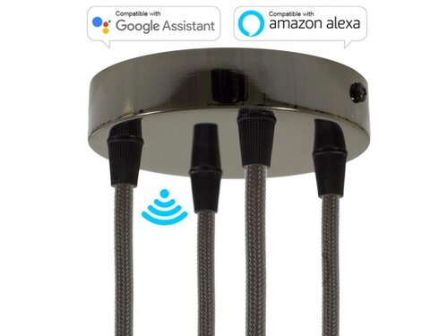 Smart válcový kovový stropní baldachýn - 4 otvory Smart válcový kovový stropní baldachýn - 4 otvory 1