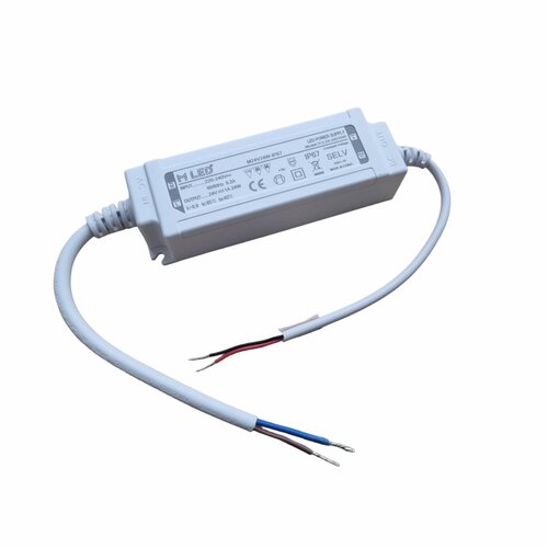 24W LED napájeci zdroj, 24V, voděodolný, 1A, IP67, MLED-24V24W-IP67 1