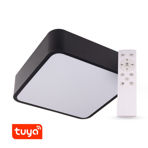 SMART Tuya LED svítidlo RENDO, 48W CCT hranaté, černé SMART Tuya LED svítidlo RENDO, 48W CCT hranaté, černé 1