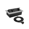 Vestavná nábytková zásuvka KOMBI BOX USB A+C, 2x250V, IP20, hliník, 3m, KOMB-AL-2FR-UAC-3,0-01  Vestavná nábytková zásuvka KOMBI BOX USB A+C, 2x250V, IP20, hliník, 3m, KOMB-AL-2FR-UAC-3,0-01  2