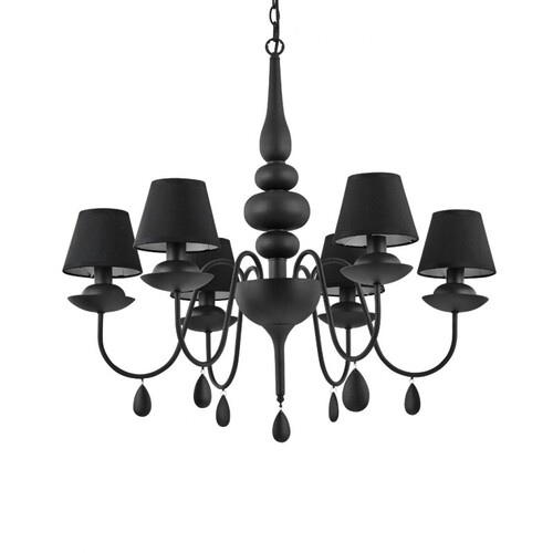 Závěsné svítidlo Ideal Lux BLANCHE SP6 NERO, 111872 1