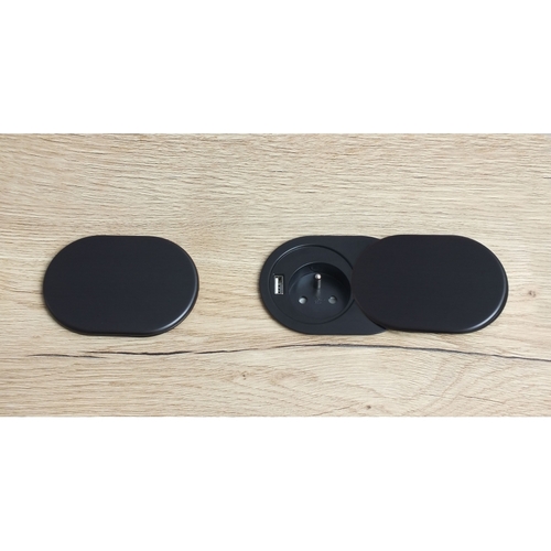 Vestavná, nábytková zásuvka SLIDE BOX s USB, 1x230V, 1XUSB, IP20, Ø60, černá, SLIDEBOX-1G1U-FR-CZ-01 Vestavná, nábytková zásuvka SLIDE BOX s USB, 1x230V, 1XUSB, IP20, Ø60, černá, SLIDEBOX-1G1U-FR-CZ-01 1
