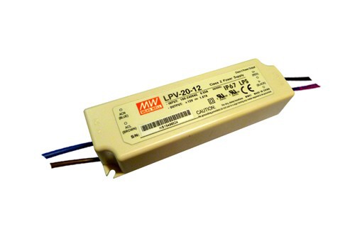 20W napájecí zdroj Meanwell, LPV-20-12, 12V, 12, 1.6A, IP67 20W napájecí zdroj Meanwell, LPV-20-12, 12V, 12, 1.6A, IP67 1