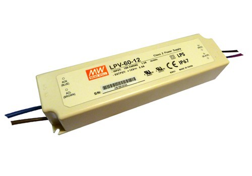 60W napájecí zdroj Meanwell, LPV-60-12, 12V, 5A, IP67 60W napájecí zdroj Meanwell, LPV-60-12, 12V, 5A, IP67 1