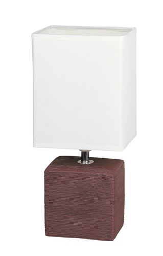 Stolní lampa Rabalux 4928 Orlando, E14, 230V, IP20, hnědá s bílým stínítkem 1