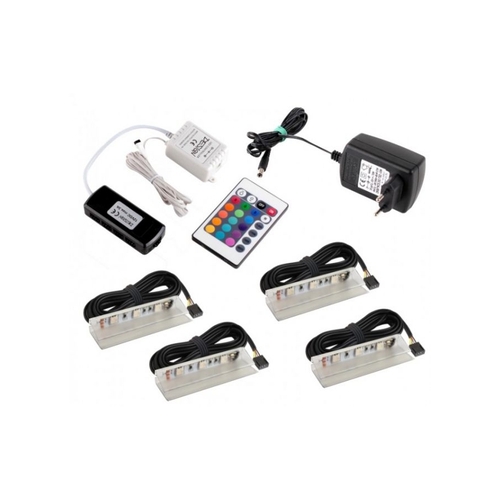 RGB LED svítidlo pro osvětlení skleněných polic, 4ks, 12VDC, IP20, 63x22x11 RGB LED svítidlo pro osvětlení skleněných polic, 4ks, 12VDC, IP20, 63x22x11 1