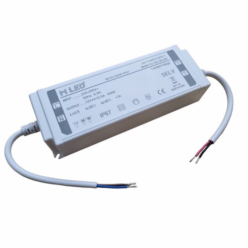 150W LED napájeci zdroj, 12V, voděodolný, 12,5A, IP67,MLED-12V150W-IP67 1