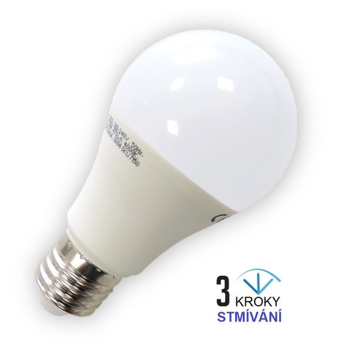 LED žárovka 3 kroky stmívání, 9W, 806lm, E27, LED žárovka 3 kroky stmívání, 9W, 806lm, E27, 1