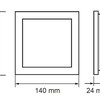 Mini LED panel 12W přisazený,140x140mm, SLIM 24mm,  230VAC, 1000lm, Neutrální bílá Mini LED panel 12W přisazený,140x140mm, SLIM 24mm,  230VAC, 1000lm, Neutrální bílá 2