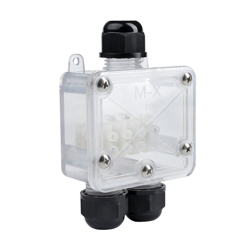 Vodotěsná průběžná spojka, průhledná, IP68, 450V, 24A, OP6648 1