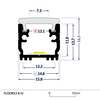 Zapuštěný podlahový profil FLOOR12, eloxovaný, K/U 2