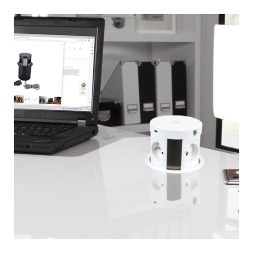 Vestavná nábytková zásuvka MULTI BOX, 2xUSB, indukční nabíječka, 4x230V, 2x port RJ45, bílá, MULTIBOX-BI-4FR-UAC-RJ-01 Vestavná nábytková zásuvka MULTI BOX, 2xUSB, indukční nabíječka, 4x230V, 2x port RJ45, bílá, MULTIBOX-BI-4FR-UAC-RJ-01 1