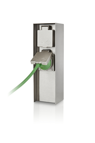 Rock VENKOVNÍ ZÁSUVKA IP44, nerez Rock VENKOVNÍ ZÁSUVKA IP44, nerez 1