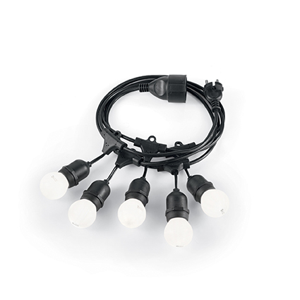 Venkovní závěsný světelný řetěz Ideal Lux FIESTA SP5, nero 159836 E27 5x15W IP44 černý Venkovní závěsný světelný řetěz Ideal Lux FIESTA SP5, nero 159836 E27 5x15W IP44 černý 1