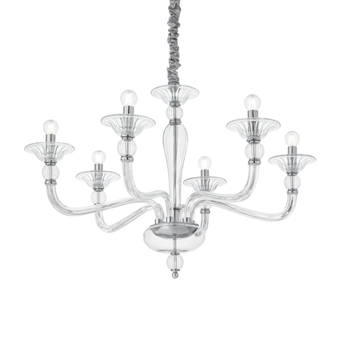 Závěsné svítidlo Ideal Lux DANIELI SP6 TRASPARENTE, 159959 čiré 6x40W Závěsné svítidlo Ideal Lux DANIELI SP6 TRASPARENTE, 159959 čiré 6x40W 1