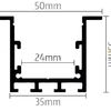 LED profil vestavný IN50, 50 x 35mm 2