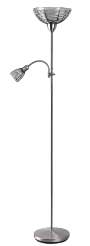 Stojací lampa Rabalux 4185 Ezra chromová/černá, E27 G45 1x MAX 60W + E14 1x MAX 40W, 230V, IP20 1