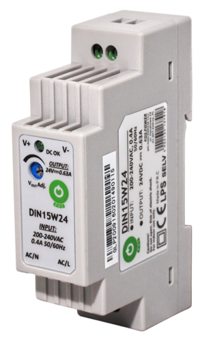 Napájecí zdroj na DIN lištu 15W 24V, DIN15W24 1