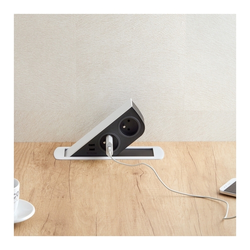 Vestavná nábytková USB zásuvka CIZOBOX s USB a výsuvnými zásuvkami, 2x230V, 2x USB, bílá, CIZOBOX-BI-2FR-2U-01 Vestavná nábytková USB zásuvka CIZOBOX s USB a výsuvnými zásuvkami, 2x230V, 2x USB, bílá, CIZOBOX-BI-2FR-2U-01 1