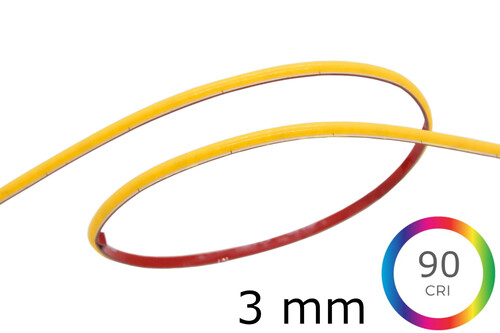 ULTRA tenký 3mm COB LED pásek, PROFI, 4,8W, 24VDC, CRI>90, 3OZ, 5let záruka 1
