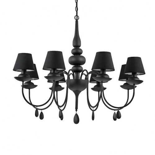 Závěsné svítidlo Ideal Lux BLANCHE SP8 NERO, 111896 1