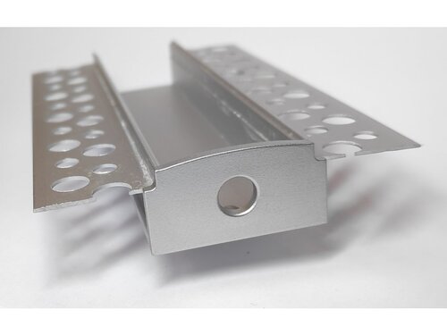 Koncovka profilu RECESSED 5 s otvorem, štříbrná 1