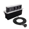 Vestavná, výsuvná zásuvka HOPBOX 3x230V, 2x USB kartáčovaná ocel, HOPBOX-SD-3FR-U-2-01 Vestavná, výsuvná zásuvka HOPBOX 3x230V, 2x USB kartáčovaná ocel, HOPBOX-SD-3FR-U-2-01 2