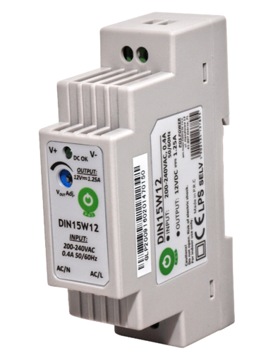 Napájecí zdroj na DIN lištu 15W 12V, DIN15W12 1