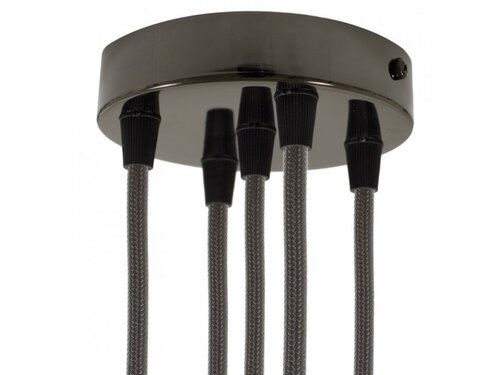 Válcový kovový stropní baldachýn - 5 otvorů Válcový kovový stropní baldachýn - 5 otvorů 1