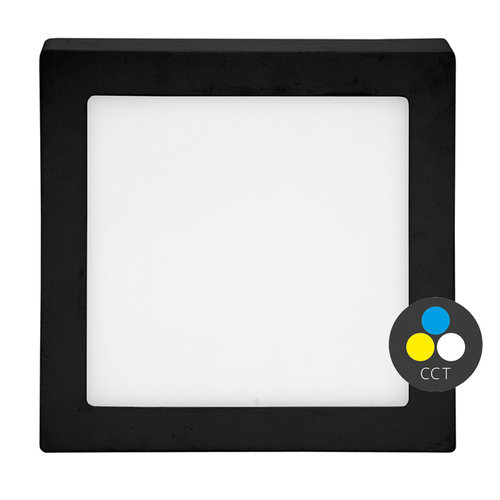 Hranatý přisazený LED panel 18W, 1550lm , CCT (3000/4000/6000), černé provedení Hranatý přisazený LED panel 18W, 1550lm , CCT (3000/4000/6000), černé provedení 1