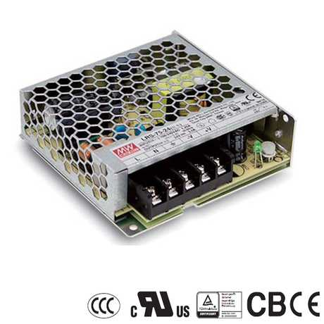 75W napájecí zdroj Meanwell, LRS-75-12, 12V, 6A, IP20 75W napájecí zdroj Meanwell, LRS-75-12, 12V, 6A, IP20 1