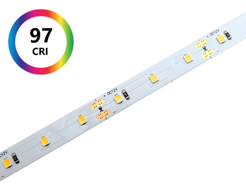 Jednobarevný LED pásek CRI>97, 12W LED pásek, 2500K, 2700K, 3000K, 6500K, 1100Lm/m, PROFI, 12V, IP20, 60LED/m, záruka 5 let 1