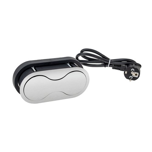 Vestavná nábytková zásuvka EIGHTBOX broušený hliník, 1x230V, 1x USB IP20, 1m, EIGHTBOX-SN-1FR-1U-01 Vestavná nábytková zásuvka EIGHTBOX broušený hliník, 1x230V, 1x USB IP20, 1m, EIGHTBOX-SN-1FR-1U-01 1