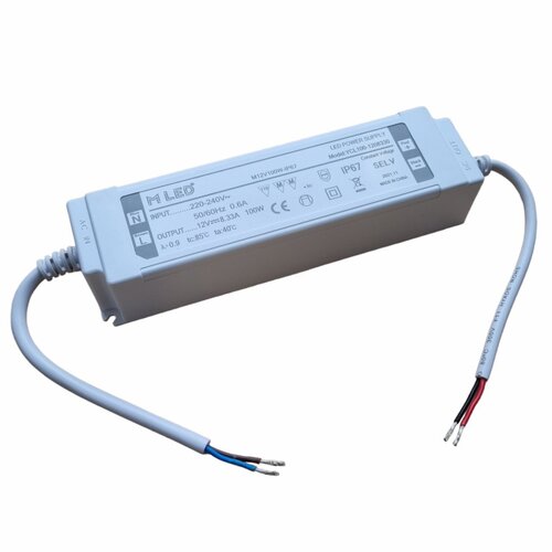 100W LED napájeci zdroj, 12V, voděodolný, 8,3A, IP67, MLED-12V100W-IP67 1
