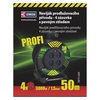 PVC prodlužovací kabel na bubnu - 4 zásuvky 50m pevný střed, 230V, IP20 PVC prodlužovací kabel na bubnu - 4 zásuvky 50m pevný střed, 230V, IP20 2