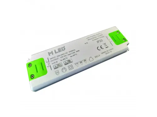 30W Nábytkový napájecí zdroj, MLED-12V30W, 12V, 2,5A, IP20 1