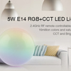 5W LED žárovka RGB+CCT, E14, RF 2.4GHz, FUT013, Mi-Light 2