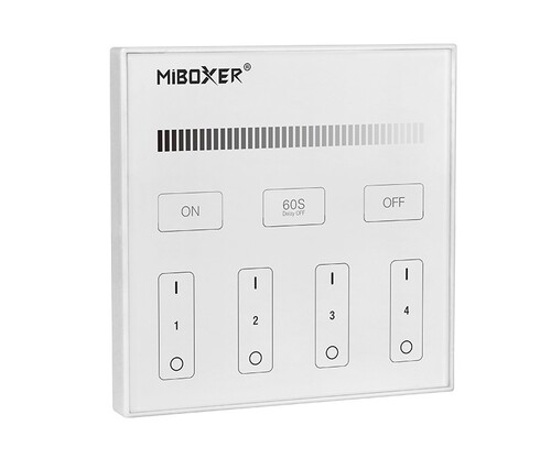 Dotykový panel pro jednotlivé LED,ovládání jasu, 4 zóny, T1, Mi-Light 1