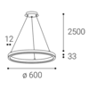 Závěsné svítidlo CIRCLE 60 P-Z, W 42W 3000K, ON/OFF, DALI/PUSH, TRIAC Závěsné svítidlo CIRCLE 60 P-Z, W 42W 3000K, ON/OFF, DALI/PUSH, TRIAC 2