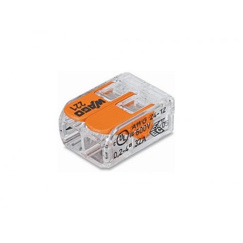 Wago svorka Compact 2x4 s páčkou, transparentní 1