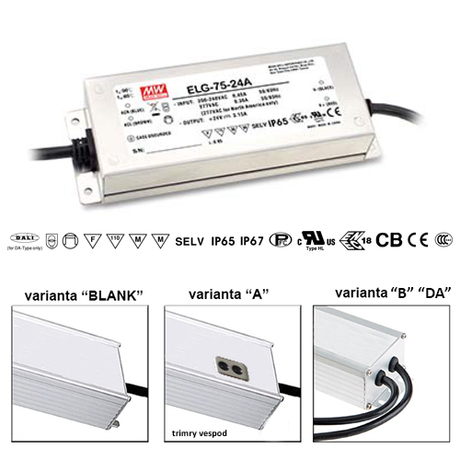 75W Profesionální napěťový zdroj, ELG-75-48A, 48V, IP65 75W Profesionální napěťový zdroj, ELG-75-48A, 48V, IP65 1