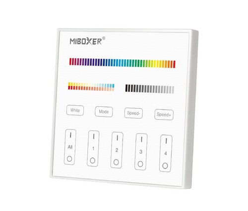 4 kanálový nástěnný ovladač RGB+CCT, T4, AC100~240V, Mi-Light 1