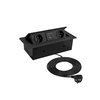Vestavná nábytková zásuvka KOMBI BOX USB A+C, 2x250V, IP20, černá, 1,5m, KOMB-CZ-2FR-UAC-1,5-01 Vestavná nábytková zásuvka KOMBI BOX USB A+C, 2x250V, IP20, černá, 1,5m, KOMB-CZ-2FR-UAC-1,5-01 2
