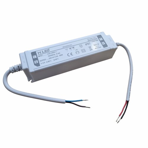 60W LED napájeci zdroj, 24V, voděodolný, 2,5A, IP67, MLED-24V60W-IP67 60W LED napájeci zdroj, 24V, voděodolný, 2,5A, IP67, MLED-24V60W-IP67 1